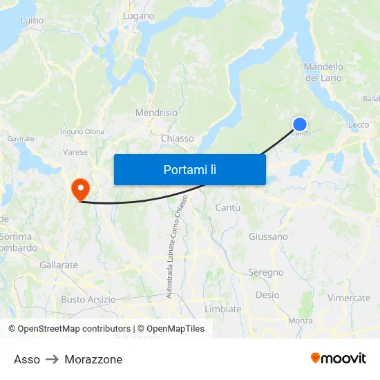 Asso to Morazzone map