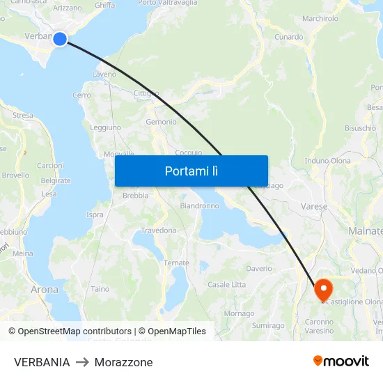 VERBANIA to Morazzone map