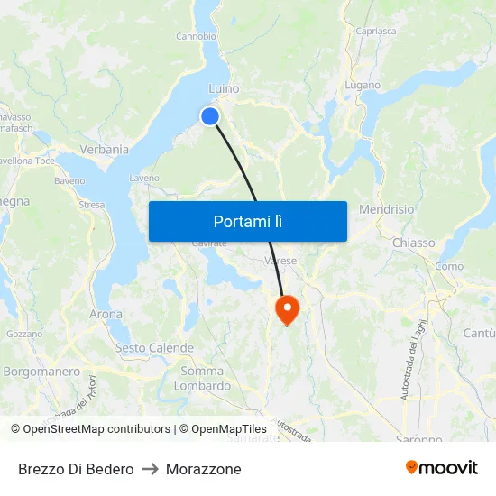 Brezzo Di Bedero to Morazzone map