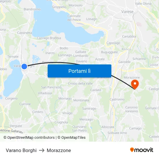 Varano Borghi to Morazzone map
