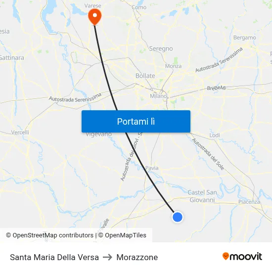 Santa Maria Della Versa to Morazzone map