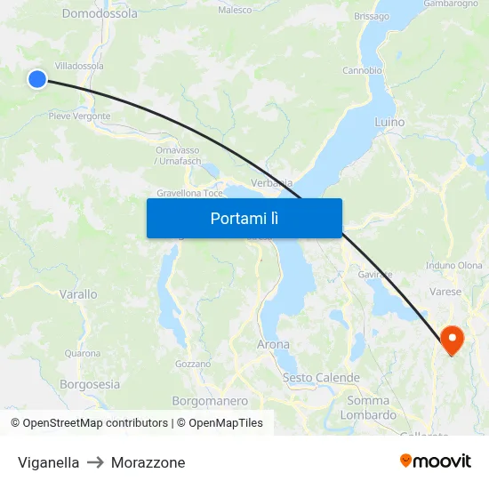 Viganella to Morazzone map