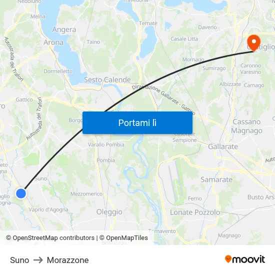 Suno to Morazzone map
