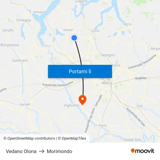 Vedano Olona to Morimondo map