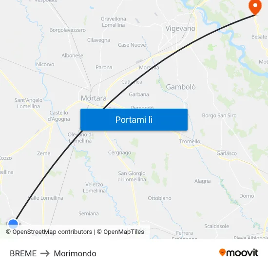 BREME to Morimondo map