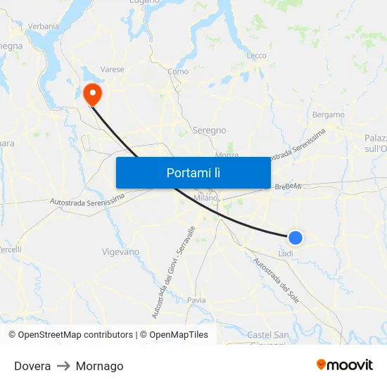 Dovera to Mornago map