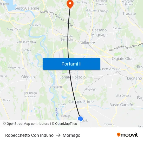 Robecchetto Con Induno to Mornago map