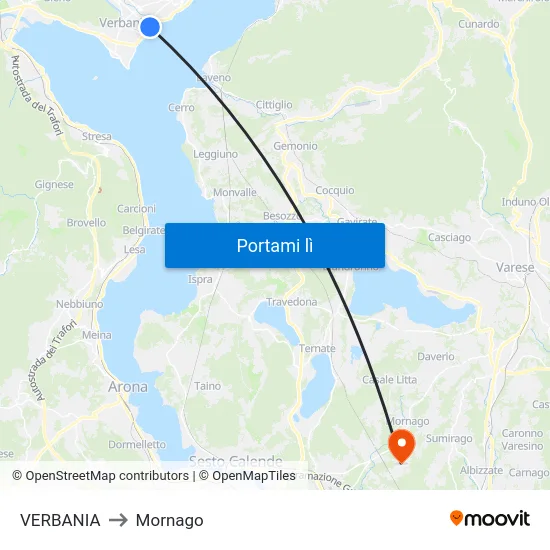 VERBANIA to Mornago map