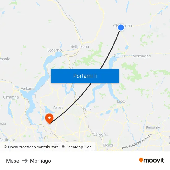 Mese to Mornago map
