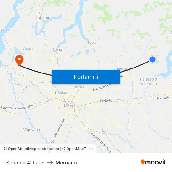 Spinone Al Lago to Mornago map