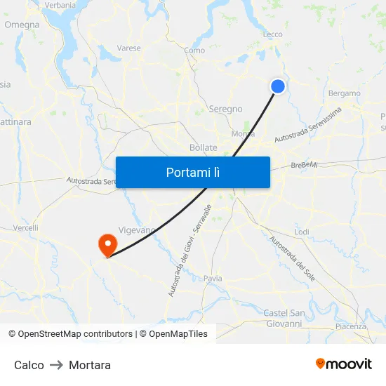 Calco to Mortara map