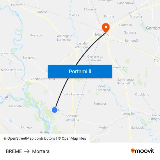 BREME to Mortara map