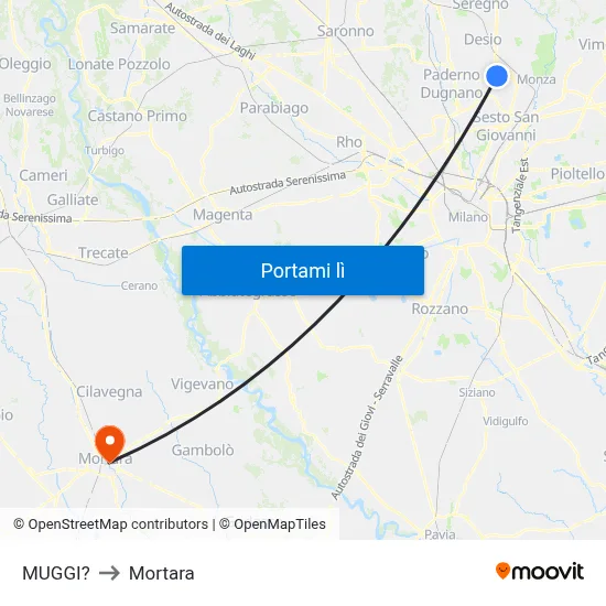 MUGGI? to Mortara map