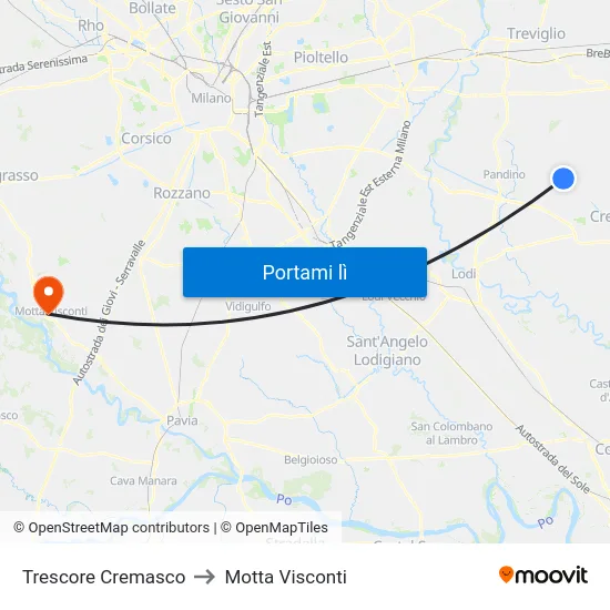Trescore Cremasco to Motta Visconti map