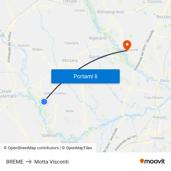BREME to Motta Visconti map