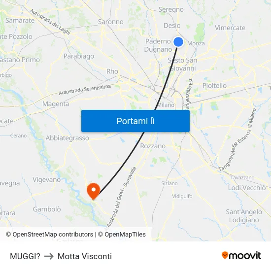 MUGGI? to Motta Visconti map