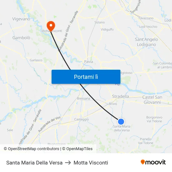 Santa Maria Della Versa to Motta Visconti map