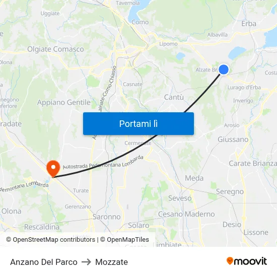 Anzano Del Parco to Mozzate map