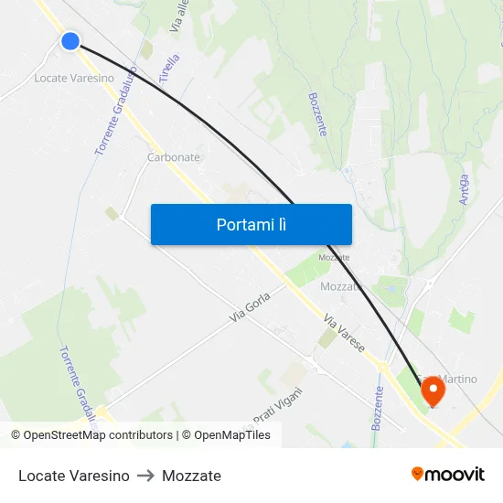 Locate Varesino to Mozzate map
