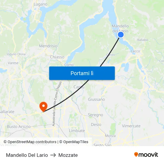 Mandello Del Lario to Mozzate map