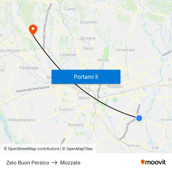 Zelo Buon Persico to Mozzate map
