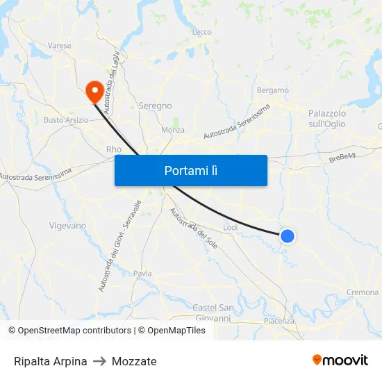 Ripalta Arpina to Mozzate map