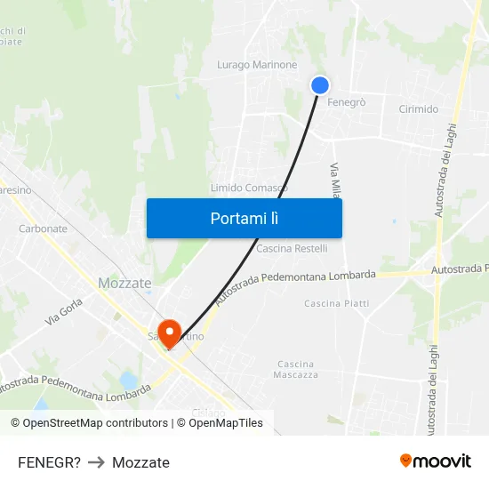 FENEGR? to Mozzate map