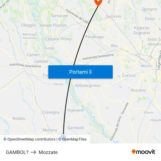 GAMBOL? to Mozzate map
