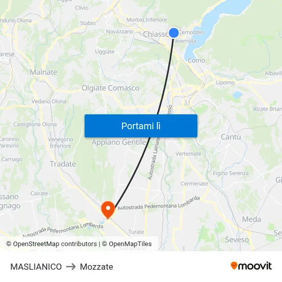 MASLIANICO to Mozzate map