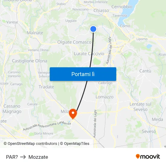 PAR? to Mozzate map