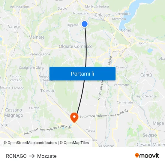 RONAGO to Mozzate map
