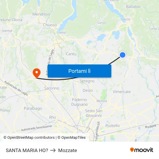 SANTA MARIA HO? to Mozzate map