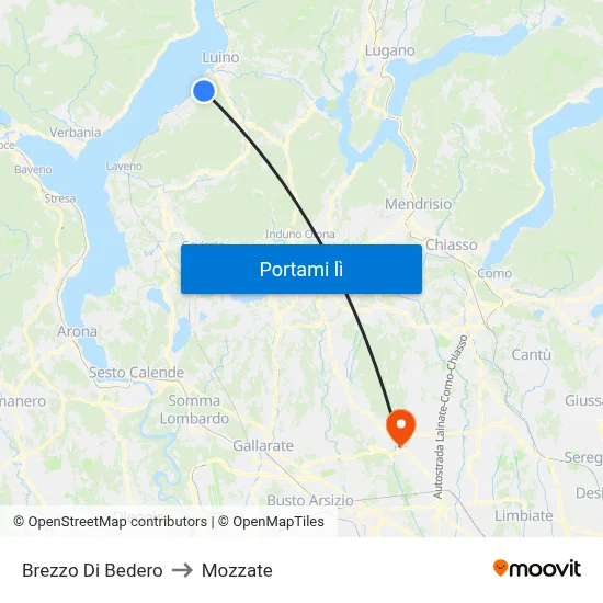 Brezzo Di Bedero to Mozzate map