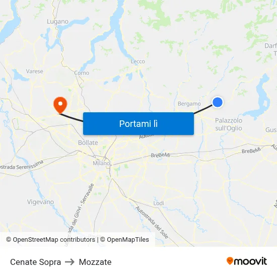 Cenate Sopra to Mozzate map