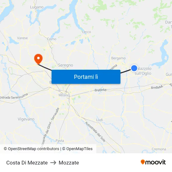 Costa Di Mezzate to Mozzate map