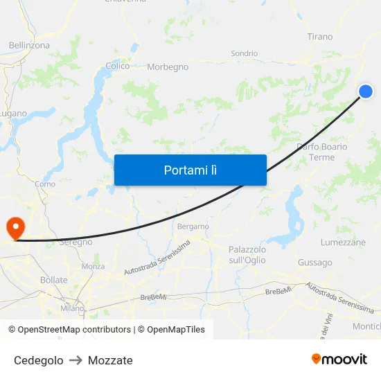 Cedegolo to Mozzate map