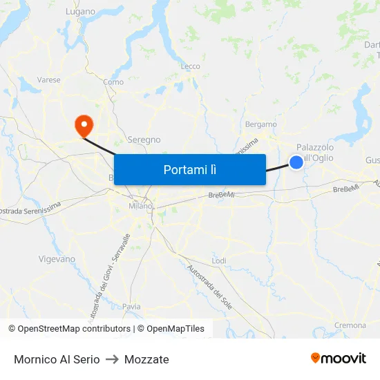 Mornico Al Serio to Mozzate map