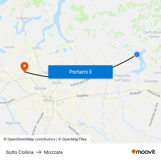 Solto Collina to Mozzate map