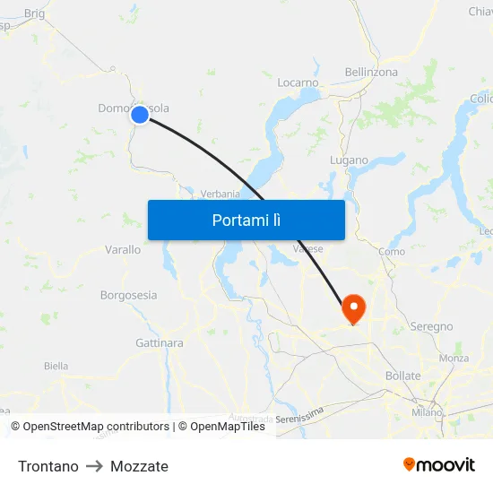 Trontano to Mozzate map