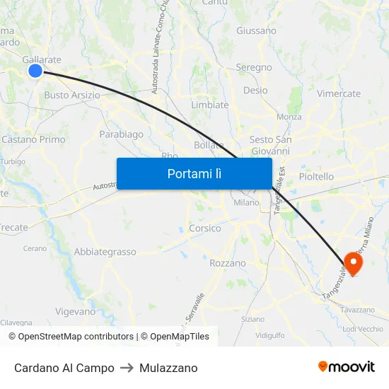 Cardano Al Campo to Mulazzano map
