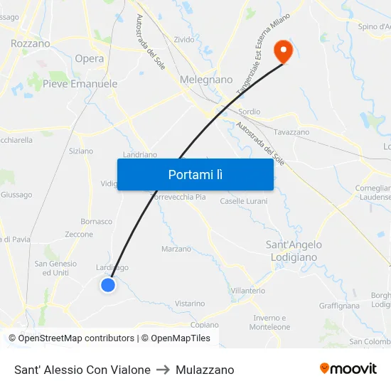 Sant' Alessio Con Vialone to Mulazzano map