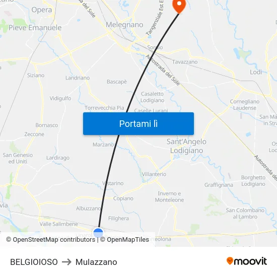 BELGIOIOSO to Mulazzano map