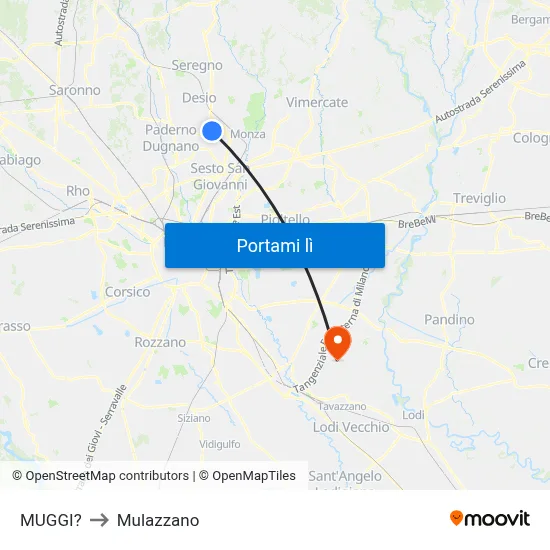 MUGGI? to Mulazzano map