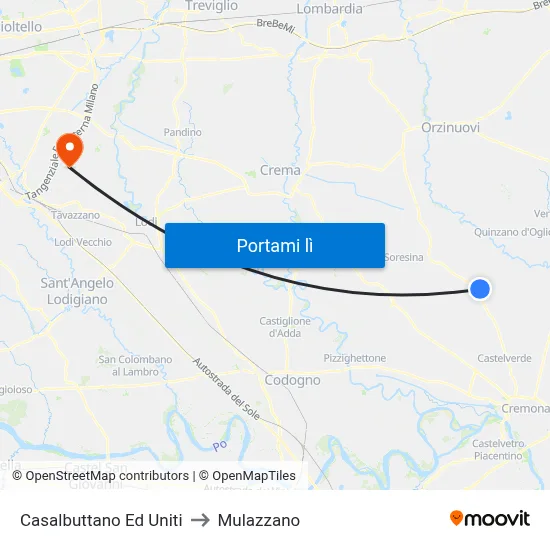 Casalbuttano Ed Uniti to Mulazzano map