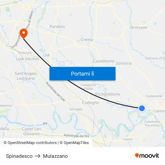 Spinadesco to Mulazzano map