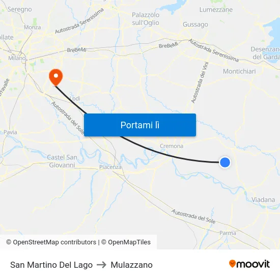 San Martino Del Lago to Mulazzano map