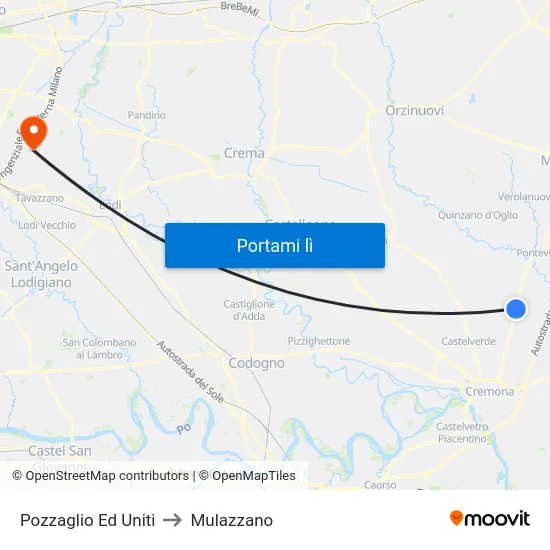 Pozzaglio Ed Uniti to Mulazzano map