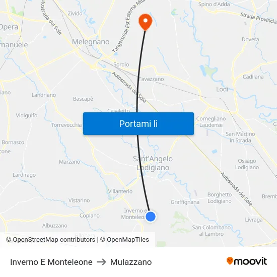 Inverno E Monteleone to Mulazzano map