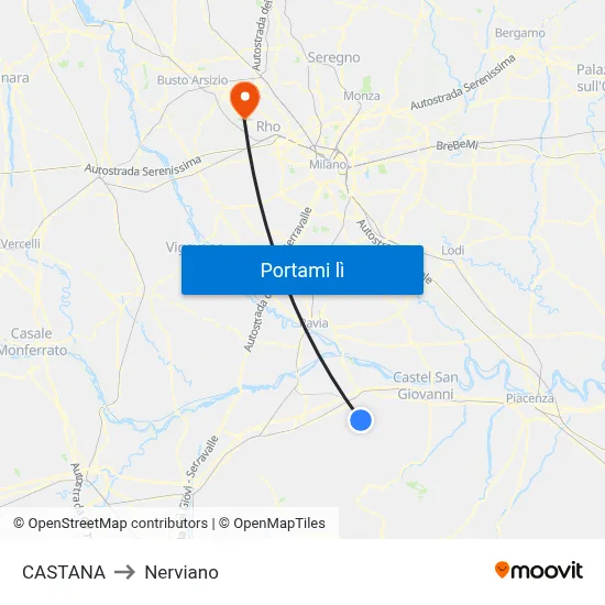 CASTANA to Nerviano map