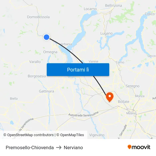 Premosello-Chiovenda to Nerviano map